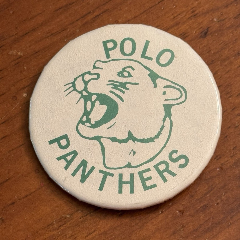 Polo Panthers Vintage‎ Pinback Button Pin Round Circle
